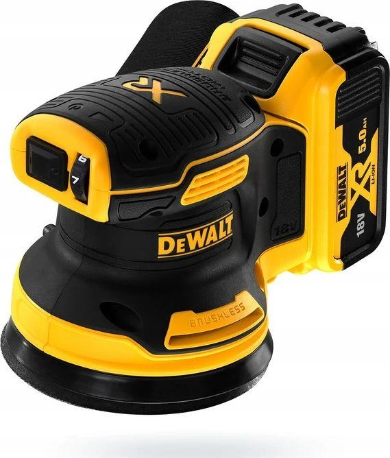 DEWALT akumuliatorinis bešepetėlinis ekscentrinis šlifuoklis DCW210P2 18V 125mm 2x5,0Ah
