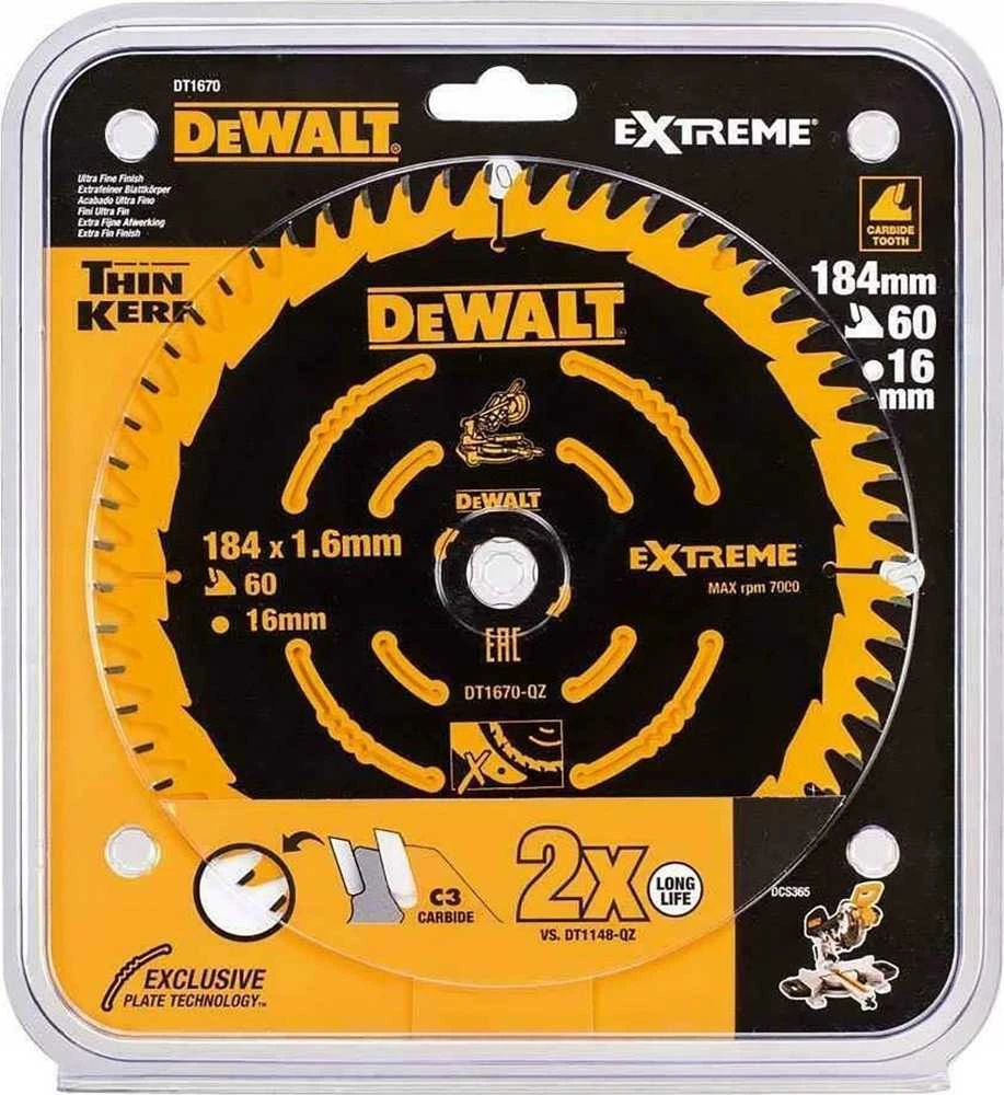 Pjovimo diskas medienai DeWalt DT1670-QZ; 184 mm