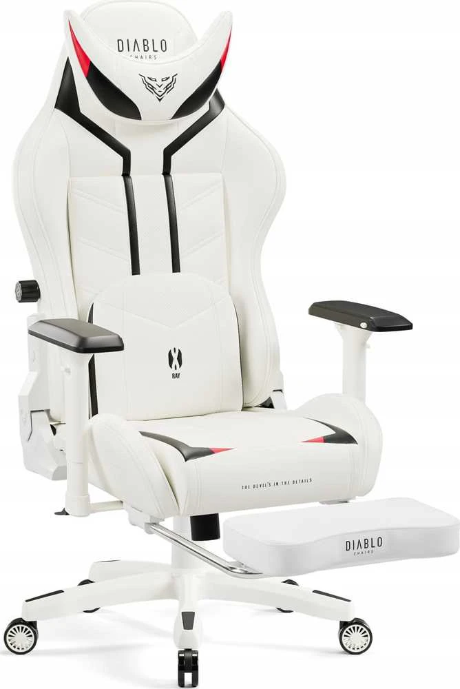 Diablo Chairs Diablo Footrest, skirtas Diablo X-Ray 2.0 žaidimų kėdei, balta ir juoda