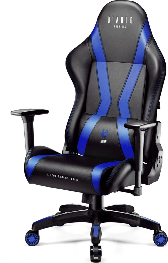Diablo Chairs Diablo X-Horn 2.0 Normal Size Juodas-Mėlyna ergonominė kėdė