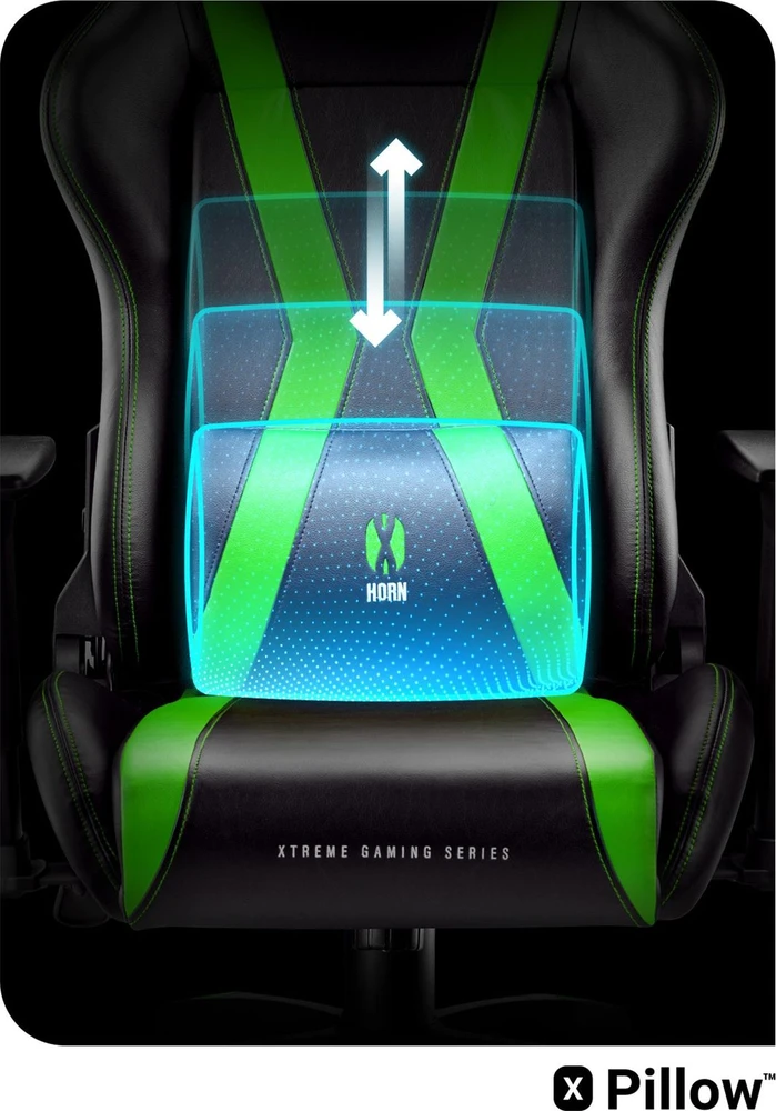 Diablo Chairs Diablo X-Horn 2.0 Normal Size Juodas-Žalias ergonominė kėdė