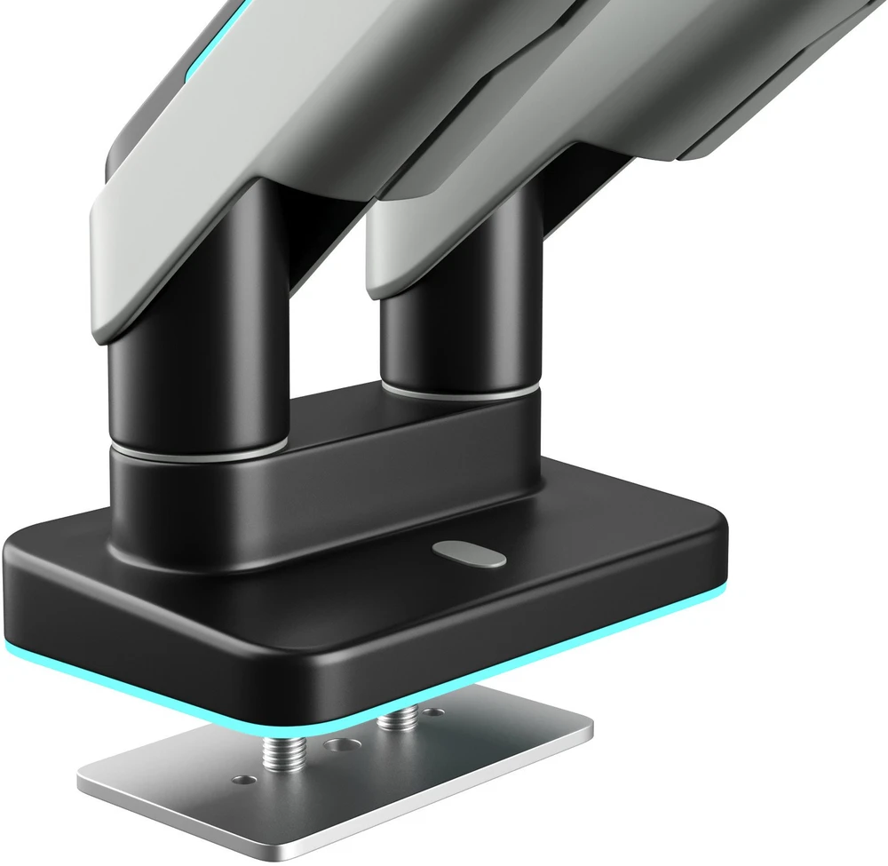 Diablo Chairs Diablo dvigubas monitoriaus laikiklis 49 colių ekranams | Pilka-juoda RGB X-Arm Dual
