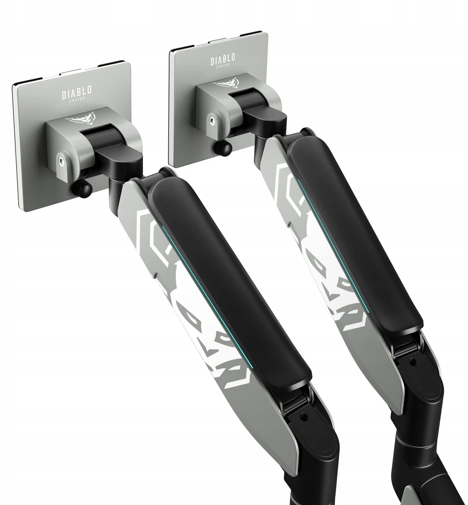 Diablo Chairs Diablo dvigubas monitoriaus laikiklis 49 colių ekranams | Pilka-juoda RGB X-Arm Dual