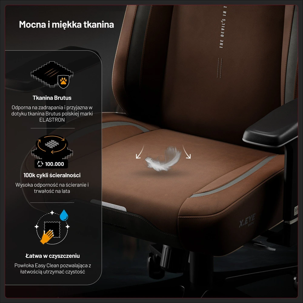 Diablo Chairs Diablo X-Eye Prime – normalaus dydžio cinamono rudos spalvos ergonominė kėdė