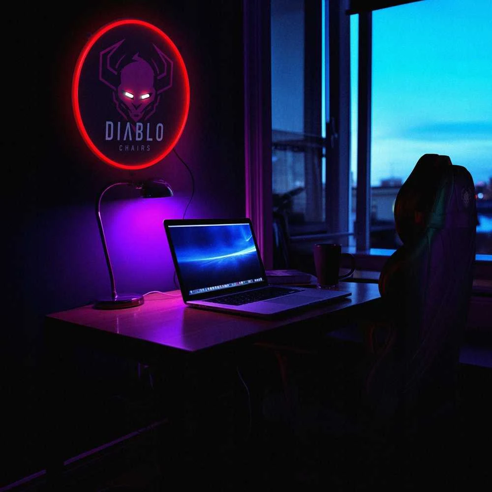 Sieninis šviestuvas Diablo Chairs Diablo LED Neon sieninis žibintas žaidimų kambariui