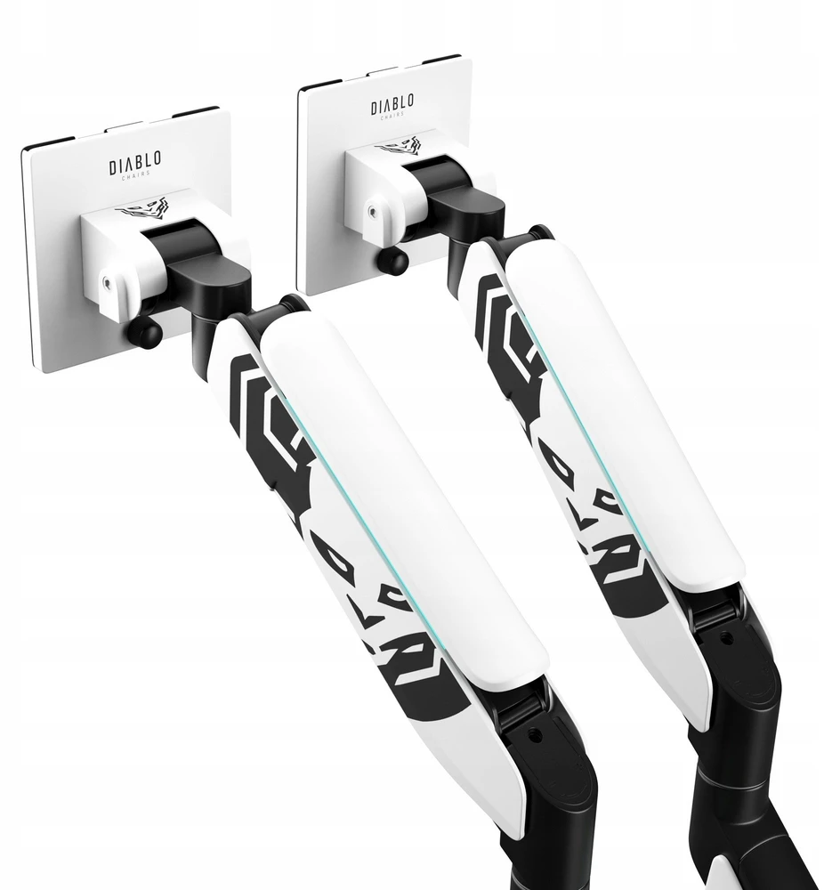 Laikiklis Diablo Chairs Diablo RGB X-Arm Dual 35″ Dual Monitorius Mount baltos spalvos ir juodos spalvos