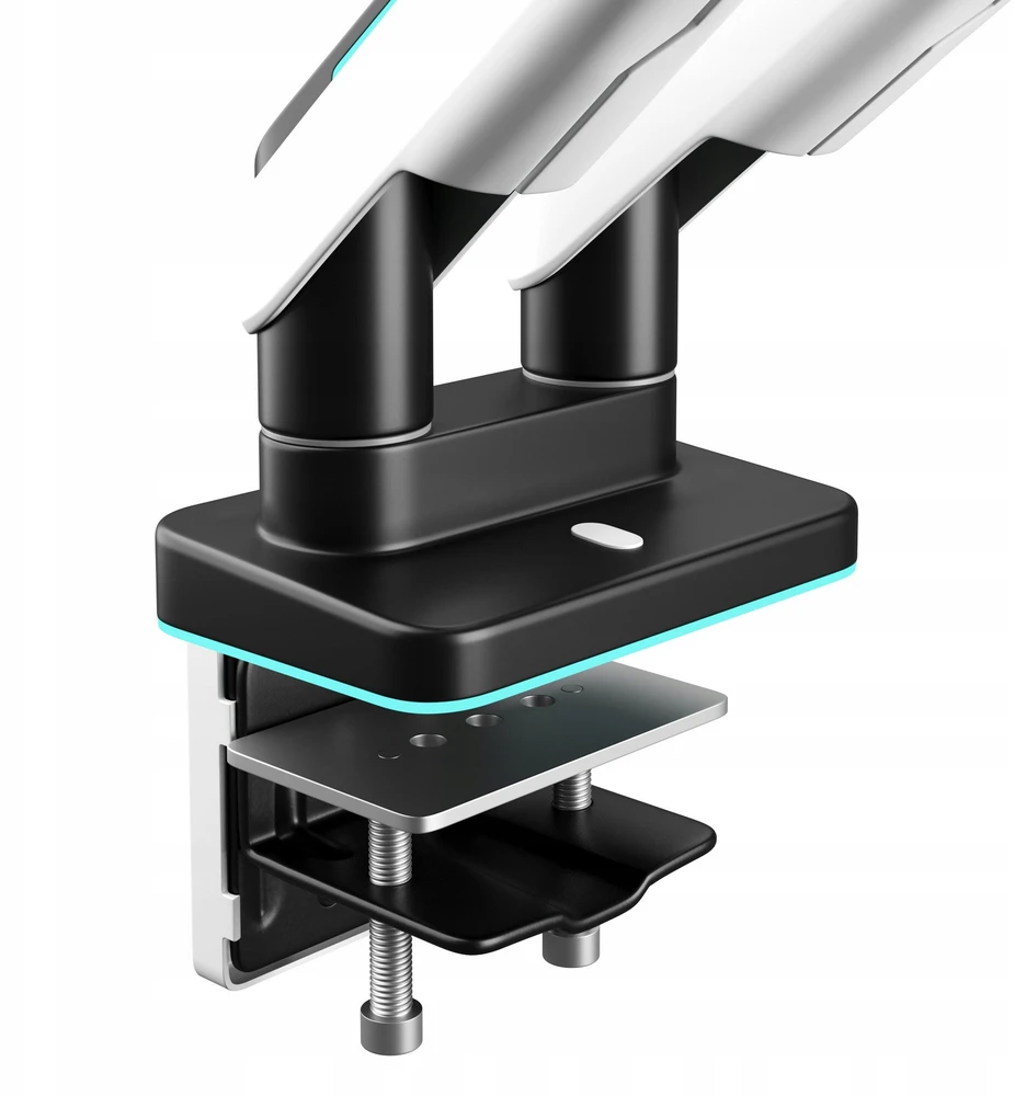 Laikiklis Diablo Chairs Diablo RGB X-Arm Dual 35″ Dual Monitorius Mount baltos spalvos ir juodos spalvos