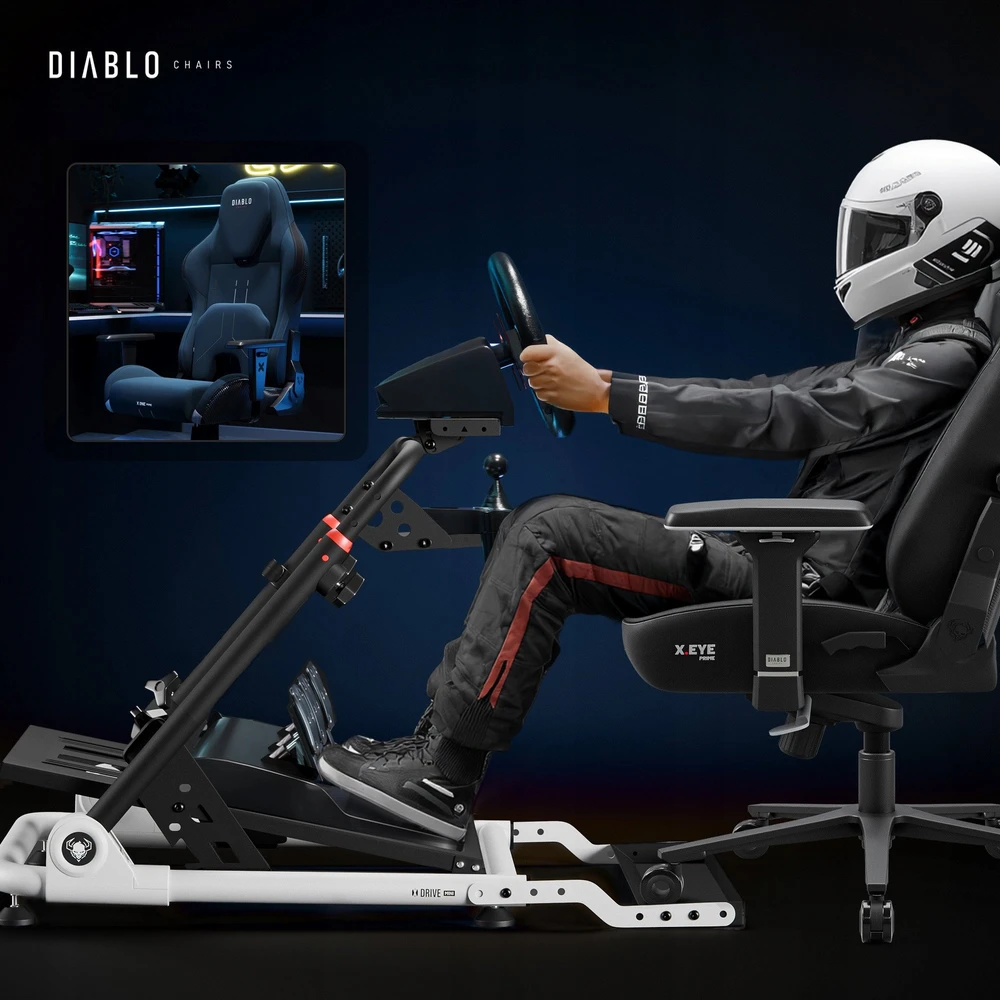 Diablo Chairs Diablo X-Drive Mini stovas vairui | Juoda/Balta