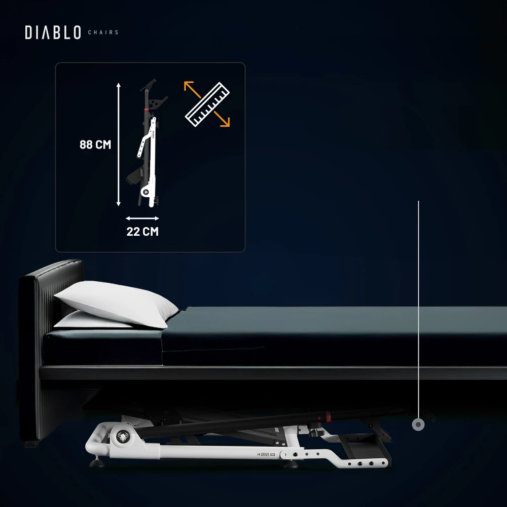 Diablo Chairs Diablo X-Drive Mini stovas vairui | Juoda/Balta