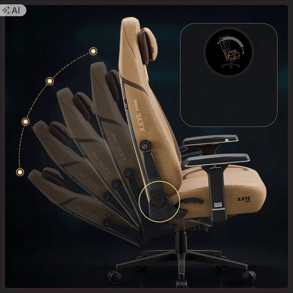 Diablo Chairs Diablo X-Eye Prime - Normal Size Camel Brown ergonominė kėdė