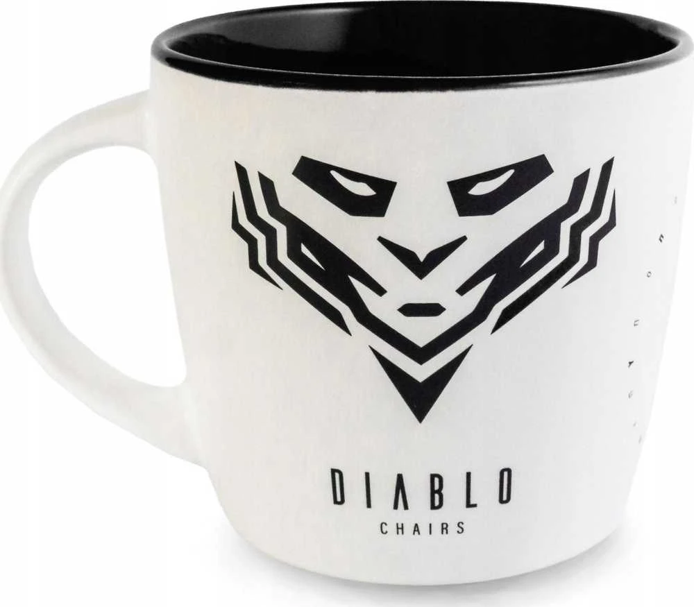 Diablo Chairs puodelis baltos spalvos ir juodos spalvos