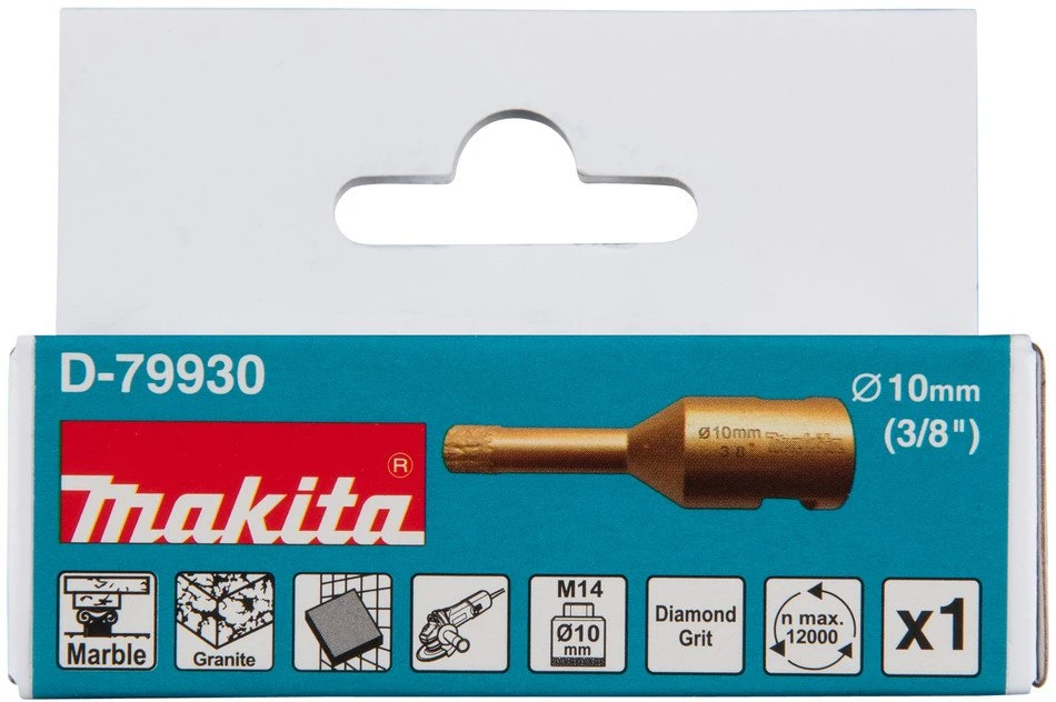 Makita Deimantinis grąžtas sulituotas vakuuminiu būdu (M14), granitui, marmurui, plytelėms10MM. D-79930