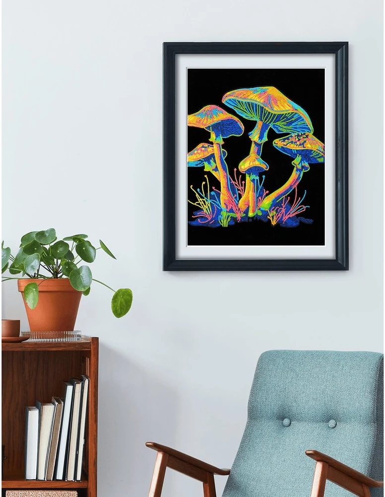 DIAMOND DOTZ DIAMOND DOTZ SUAUGUSIESIEMS FLOCKED NEON MUSHROOMS