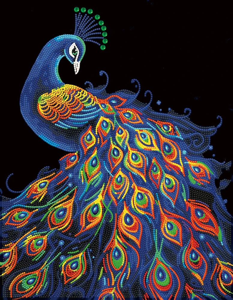 DIAMOND DOTZ DIAMOND DOTZ SUAUGUSIESIEMS FLOCKED NEON PEACOCK