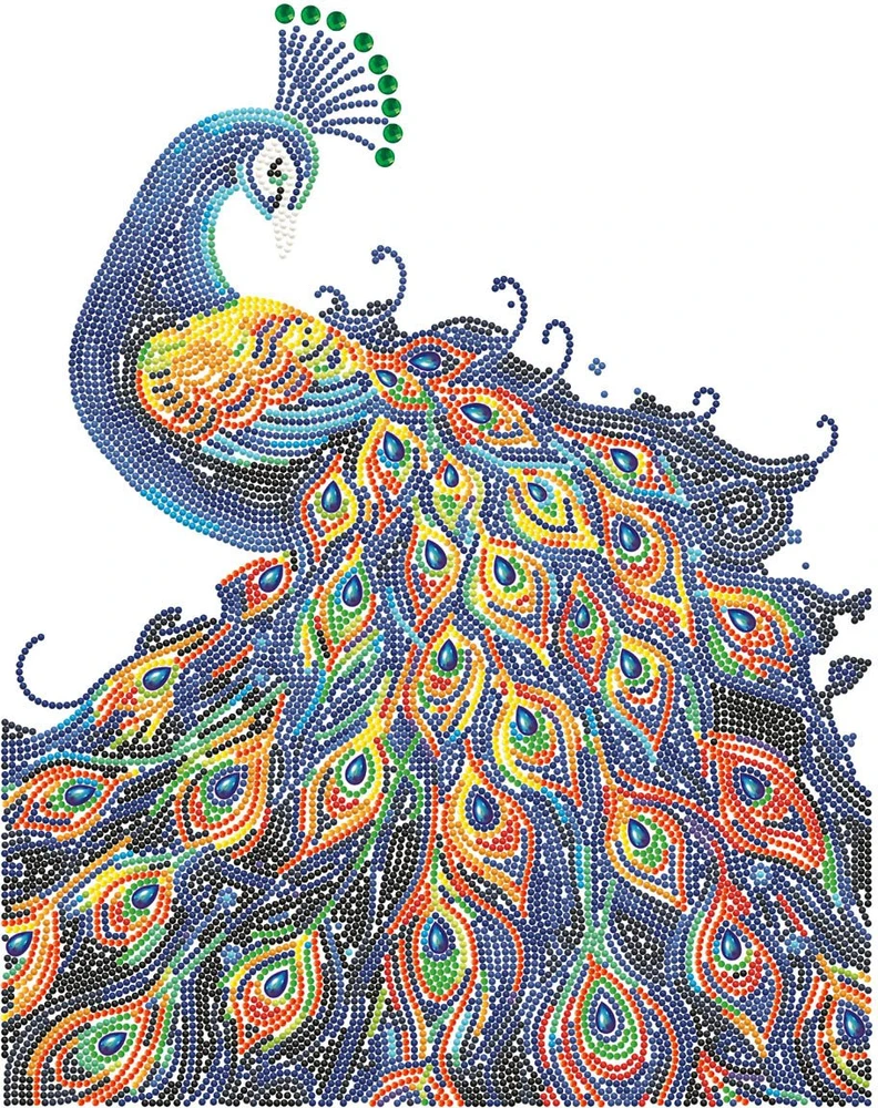 DIAMOND DOTZ DIAMOND DOTZ SUAUGUSIESIEMS FLOCKED NEON PEACOCK