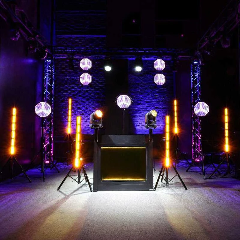 DNA Professional DJ BOOTH BK - DJ pultas su apšviečiama RGB LED panele (juodas)