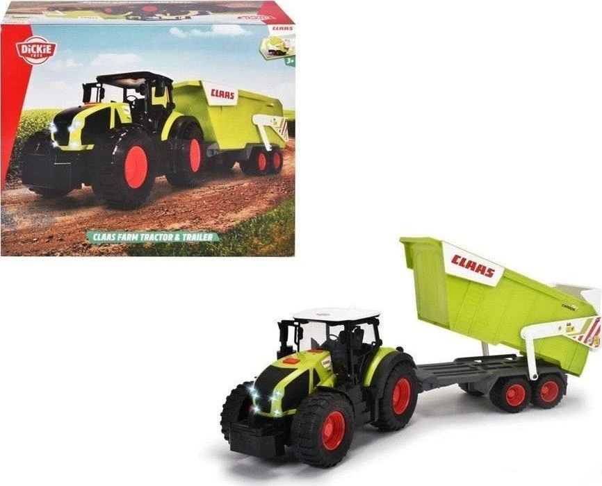 Dickie Didelė interaktyvi traktoriaus traktoriaus priekaba Claas light/sound 64 cm