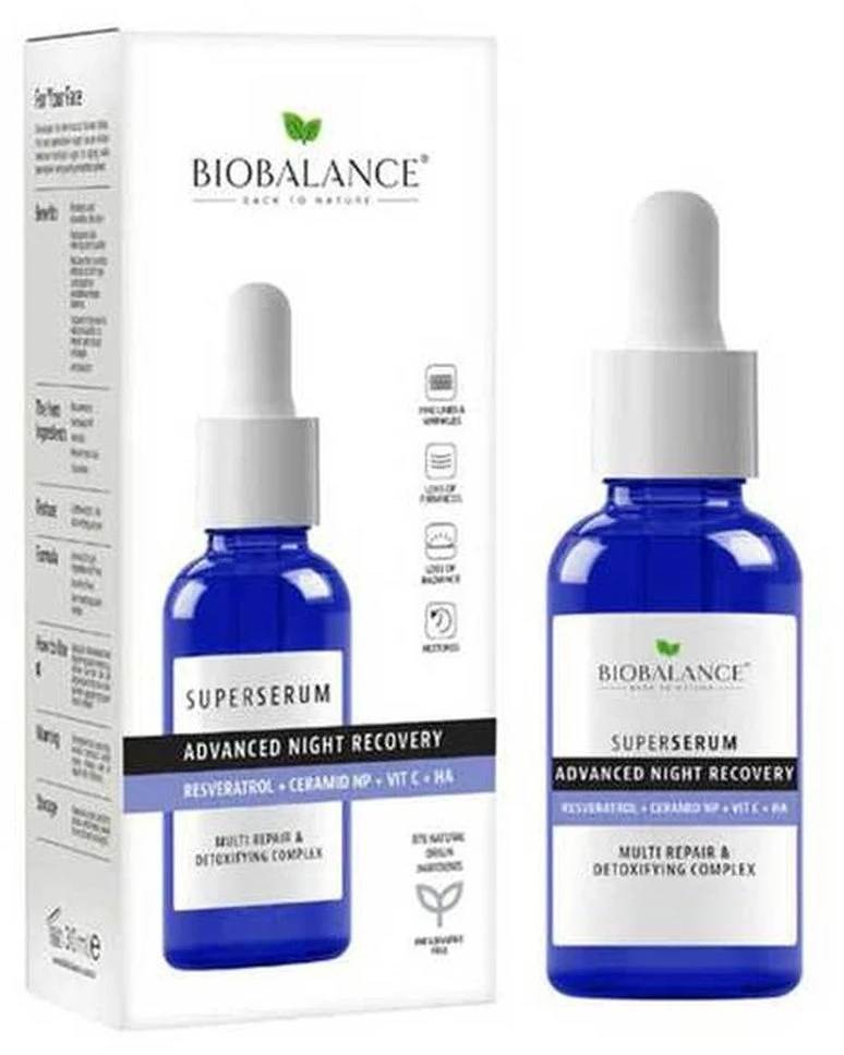 Bio Balance Advanced Night Recovery Repairing & Brightening Day & Night Serum For Face, 30 ml