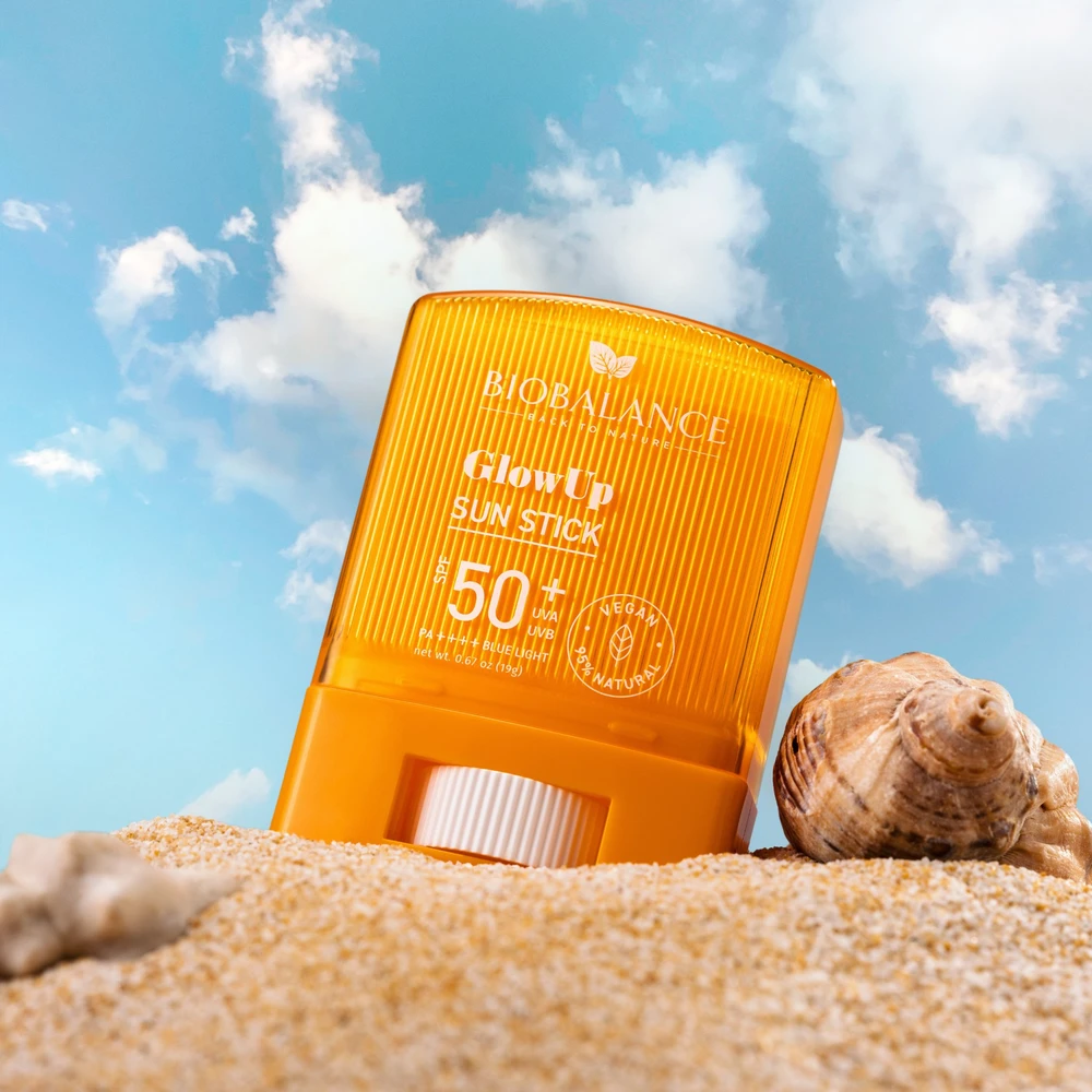 Bio Balance Glow Up Atsparus vandeniui Apsauginis kremas nuo saulės lazdelė SPF 50+, 19 g