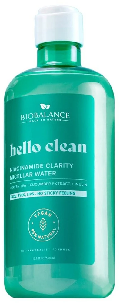 Bio Balance Niacinamide Clarity Cleansing & Purifying Micellar vanduo riebiai ir mišriai odai, 500 ml