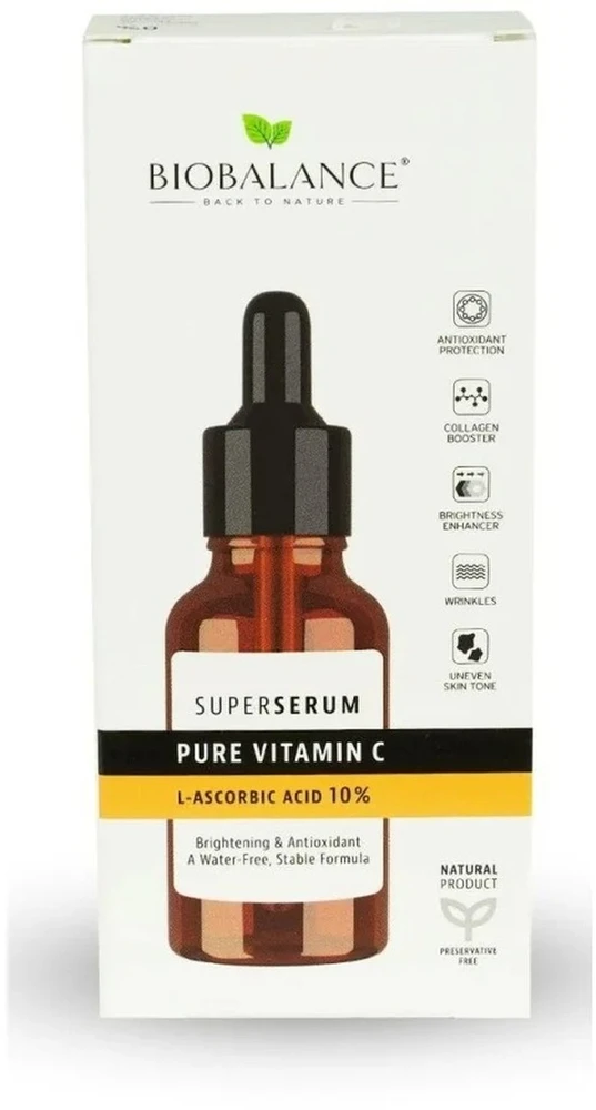 Bio Balance Pure Vitamin C Brightening & Anti-Aging Day & Night Serum For Face & Neck, 30 ml