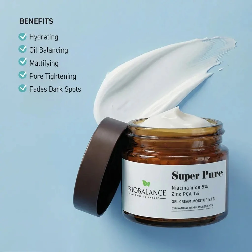 Bio Balance Super Pure drėkinantis kasdienis gelinis veido kremas, 50 ml