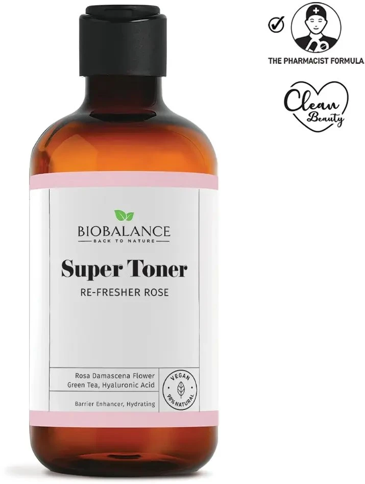 Bio Balance Super Toneris Re-Fresher Rose drėkinantis ir tonizuojantis tonikas veidui, 250 ml