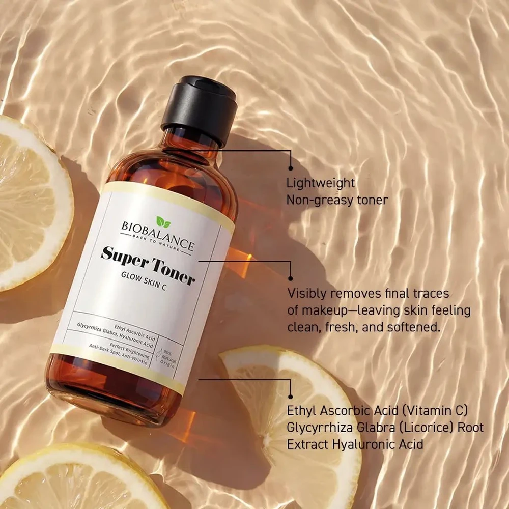 Bio Balance Super Toneris Glow Skin C Brightening & Anti-Wrinkle Tonikas Lotion For Face, 250 ml
