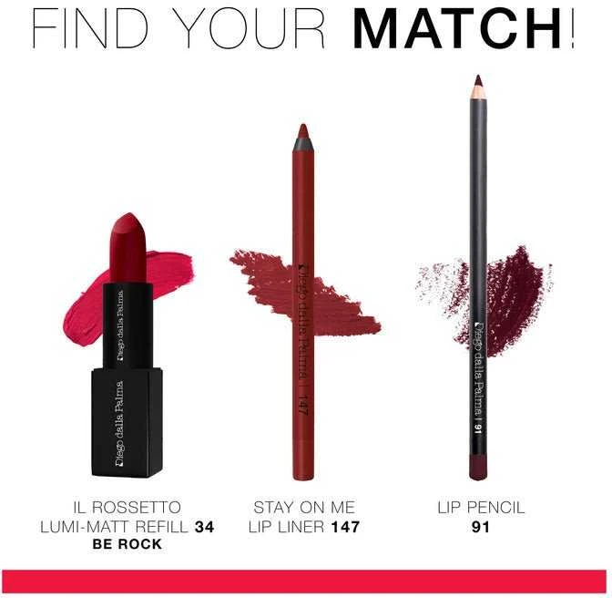 Diego Dalla Palma, The Lipstick Lumi-Matt, Kreminis Lipstick, 34, Refill, 3.5 g