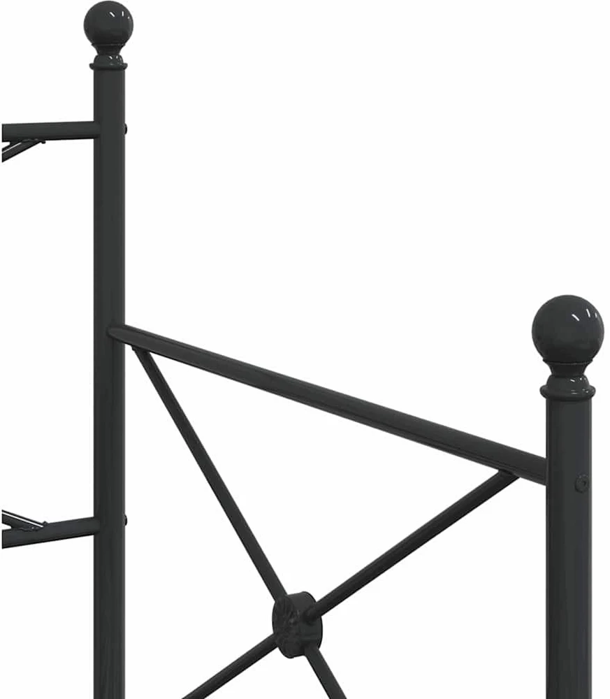 kušetė su kušete be čiužinio Juodas 90x200 cm Plienas