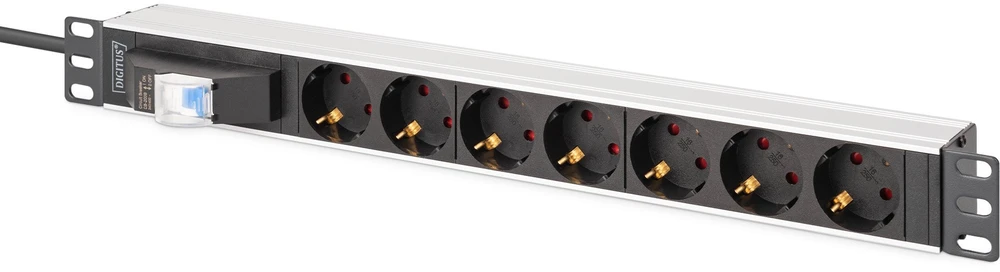 Digitus DN-95439 maitinimo paskirstymo įrenginys 7 AC išvestis(ys / čių) 1U Juoda, Sidabras