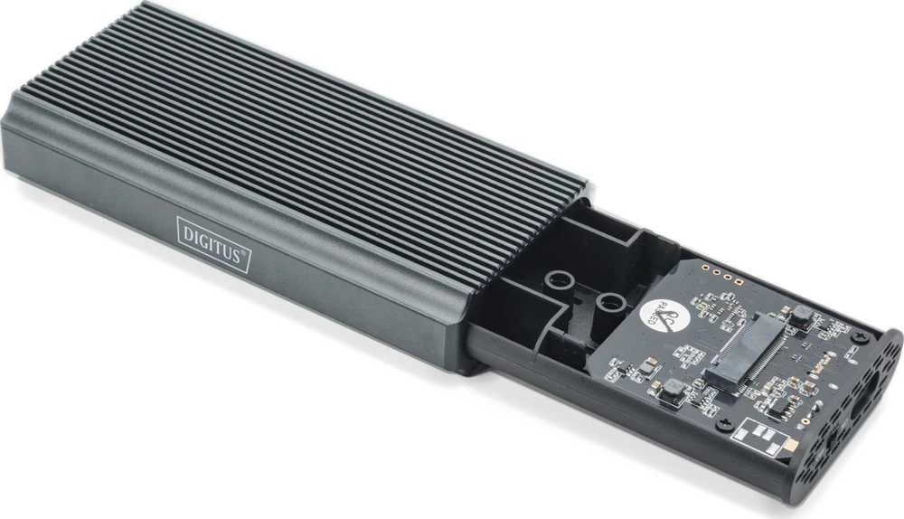 „Assmann Electronic DIGITUS USB M.2“ kietojo disko korpusas SSD išorinis NVMe 40Gbps USB 4.0 aliuminis be įrankių