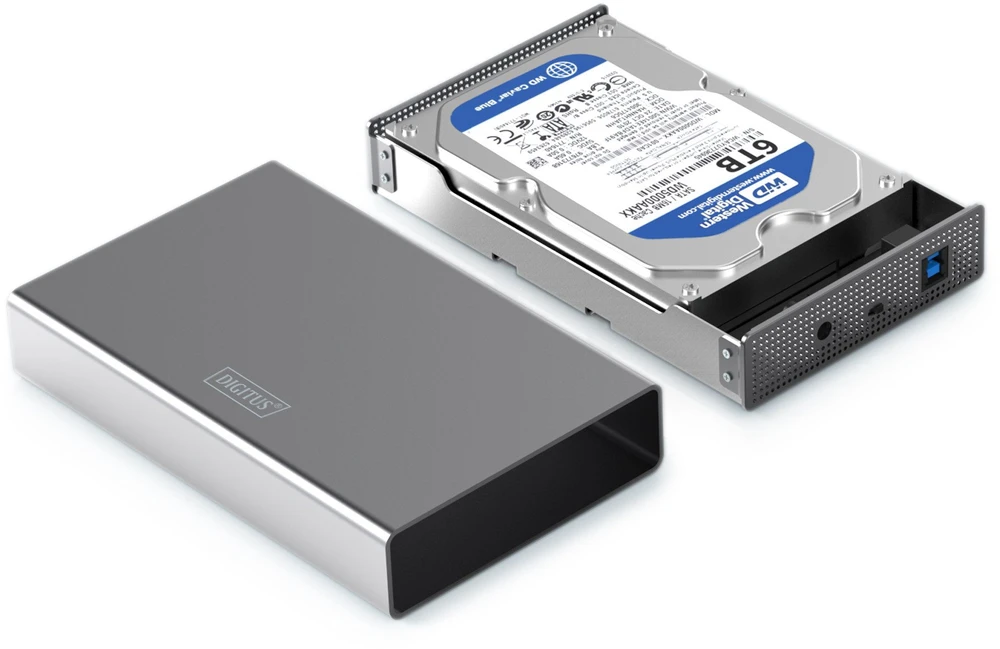 „Digitus“ USB 3.0 kietojo disko korpusas, 3,5 colio, SATA, 16 TB, aliuminis | DA-71106-1