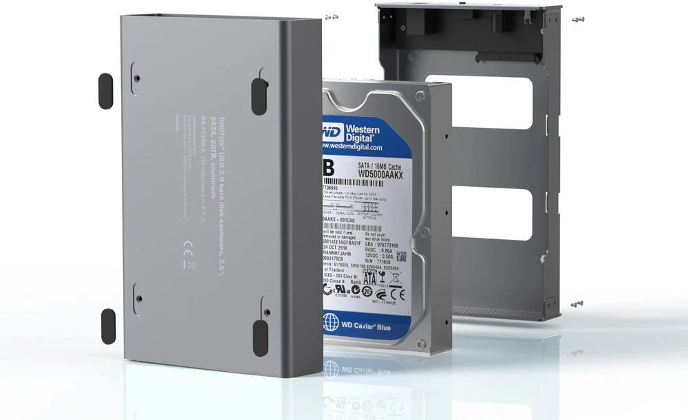 „Digitus“ USB 3.0 kietojo disko korpusas, 3,5 colio, SATA, 16 TB, aliuminis | DA-71106-1