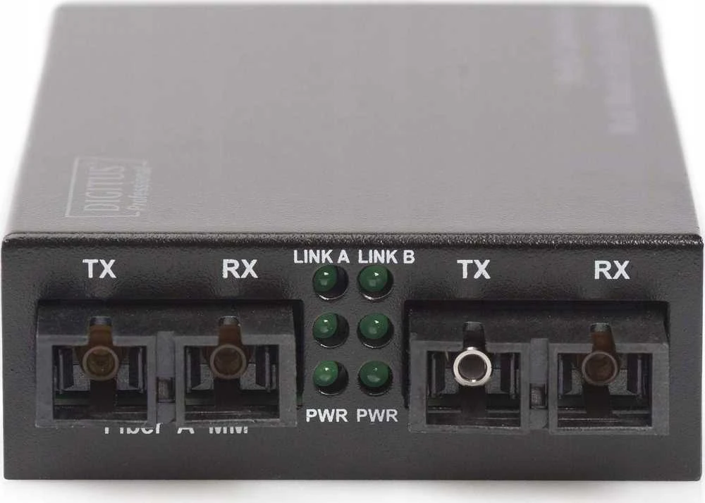 Digitus DN-82124 tinklo medijos keitiklis 1000 Mbit/ai 1310 nm Vienas režimas, Keli režimai Juoda