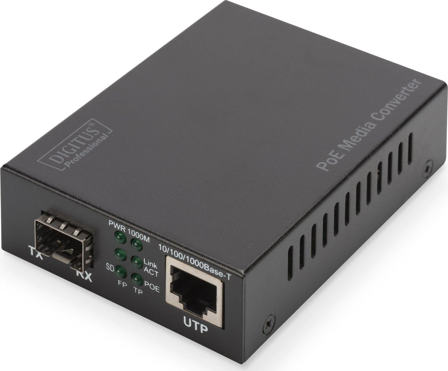 DIGITUS Gigabit Ethernet PoE+ Media Converter, SFP | Digitus
