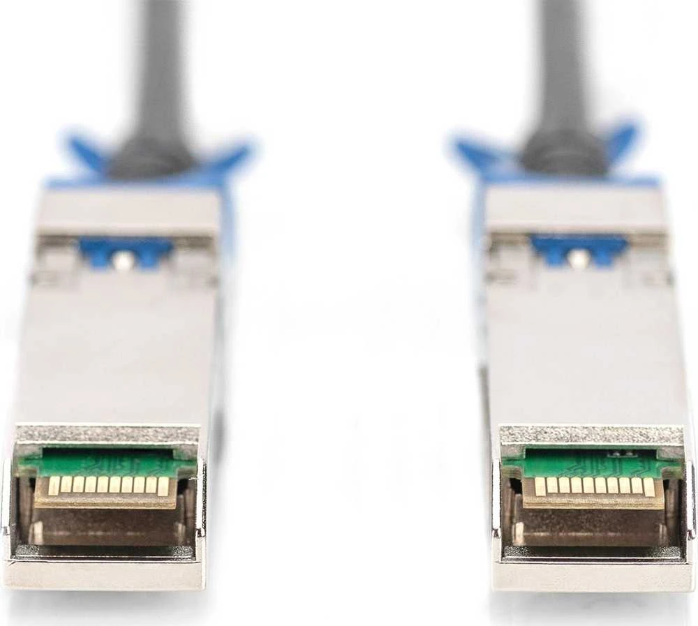 „Digitus DAC“ kabelis SFP28 | DN-81243 | Energijos suvartojimas: 0,5 W; Maitinimas: +3,3 V maitinimo įtampa; Temperatūros diapazonas: nuo 0 iki +70 °C; | 3 m
