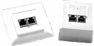 DIGITUS CAT 5e modulinis sieninis lizdas, ekranuotas, 2x RJ45, 8P8C, LSA, grynos baltos spalvos, įleidžiamas, DN-9001/B5-N