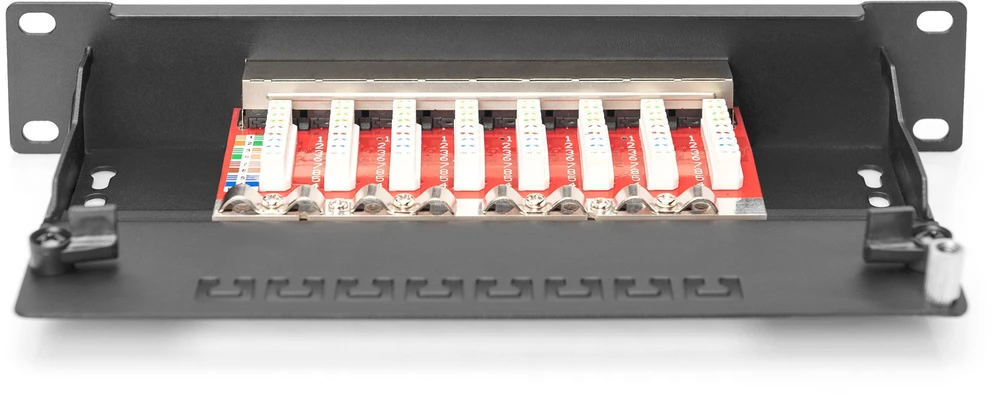 DIGITUS CAT 6A, E klasės komutacinė panelė, ekranuota, juoda