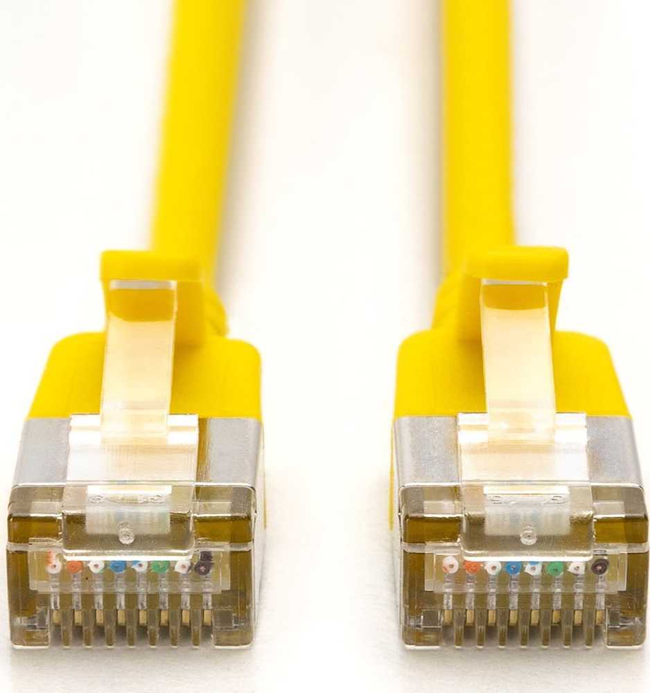 Digitus CAT 6A Ea klasės, F/FTP, susuktas jungiamasis kabelis, Cu, LSZH, AWG 32/7, ilgis: 3 m, geltonas