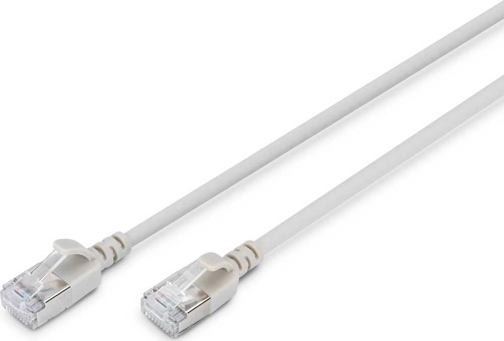Digitus CAT 6A klasa Ea, F/FTP, skrętka patch, Cu, LSZH, AWG 32/7, ilgis: 0,3 m, pilka