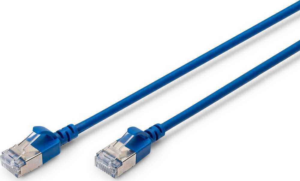 Digitus CAT 6A klasa Ea, F/FTP, skrętka patch, Cu, LSZH, AWG 32/7, ilgis: 2 m, mėlyna