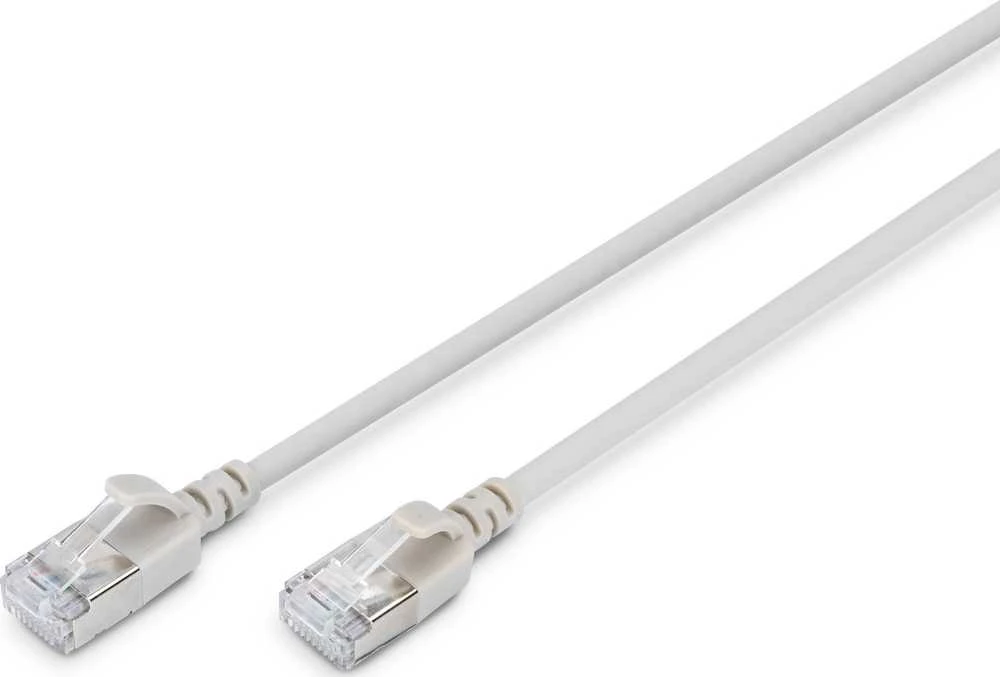 Digitus CAT 6A klasa Ea, F/FTP, skrętka patch, Cu, LSZH, AWG 32/7, ilgis: 0,5 m, pilka