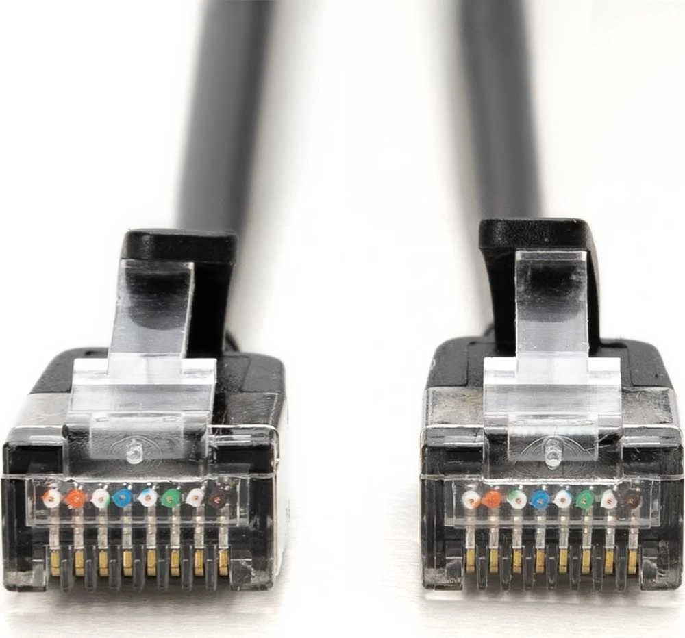Digitus CAT 6A klasa Ea, F/FTP, skrętka patch, Cu, LSZH, AWG 32/7, ilgis: 1 m, juoda