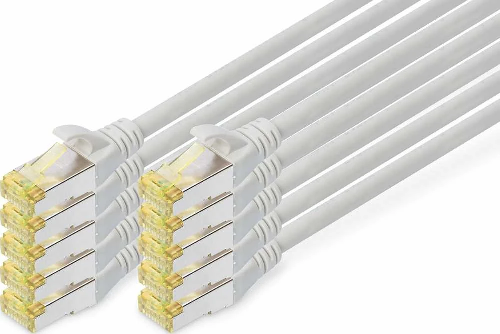 Digitus Kabelis krosowy CAT 6A, S/FTP, 1m, 10 vnt, pilka (DK-1644-A-010-10)