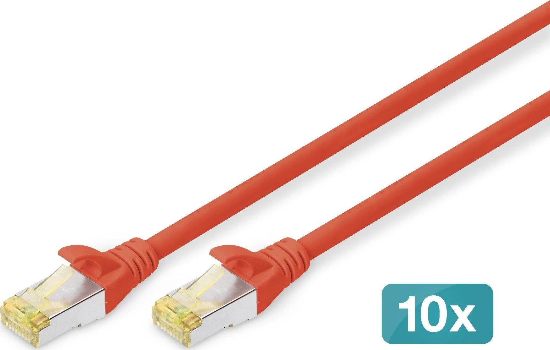 Digitus Kabelis krosowy CAT 6A, S/FTP, 2m, 10 vnt, raudona (DK-1644-A-020-R-10)