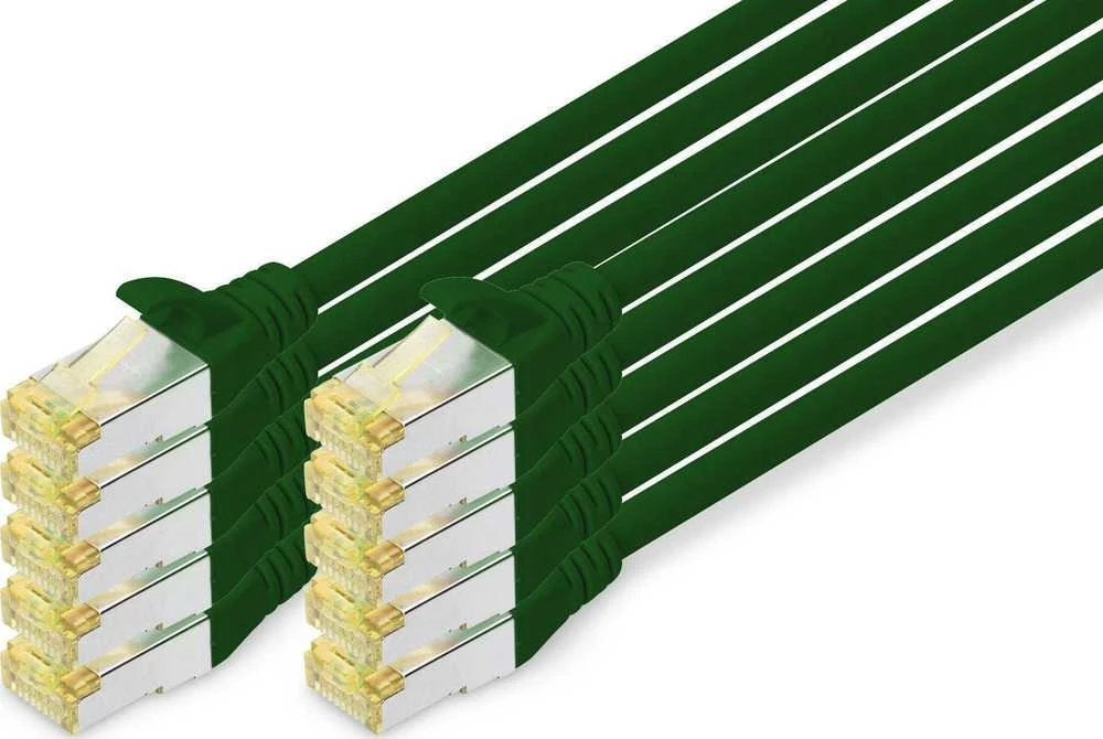 Digitus DIGITUS 10 vnt kabla CAT 6A S/FTP 1m žalia