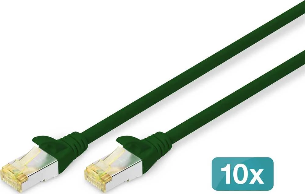 Digitus DIGITUS 10 vnt kabla CAT 6A S/FTP 1m žalia