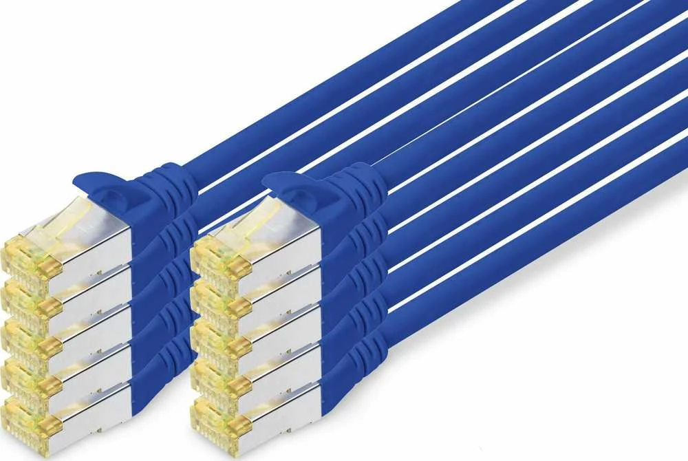 Digitus CAT 6A S/FTP kabelis, 10 vnt, 1m, mėlyna (DK-1644-A-010-B-10)