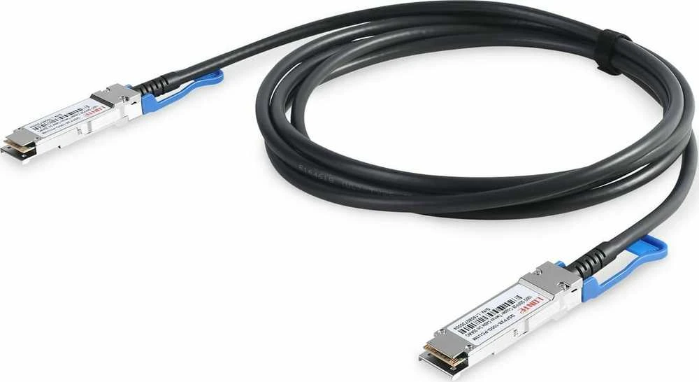 Digitus DN-81601 „InfiniBand“ arba pluoštinis optinis kabelis 1 m QSFP28 DAC Juoda, Sidabras